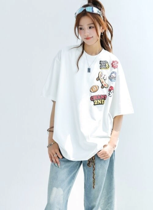 Unique Print Cooling Sun Protection Short Sleeve Top