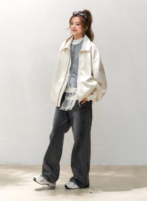 Vintage American Style Pu Leather Jacket