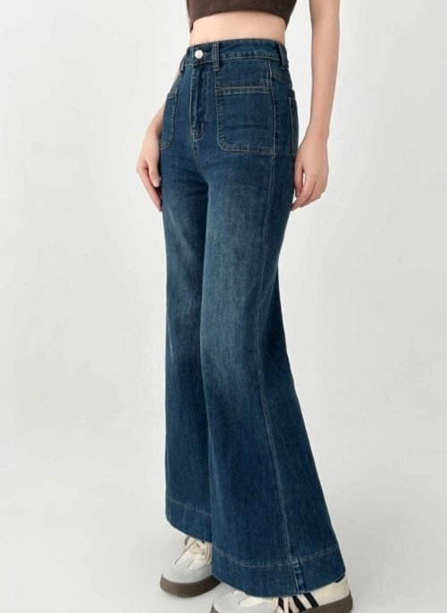 Vintage High Waist Stretch Flare Jeans