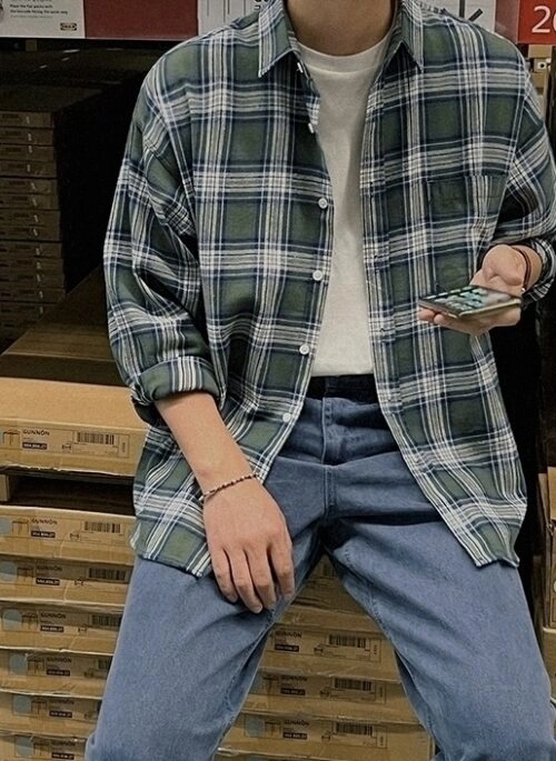 Vintage Plaid Loose Fit Shirt