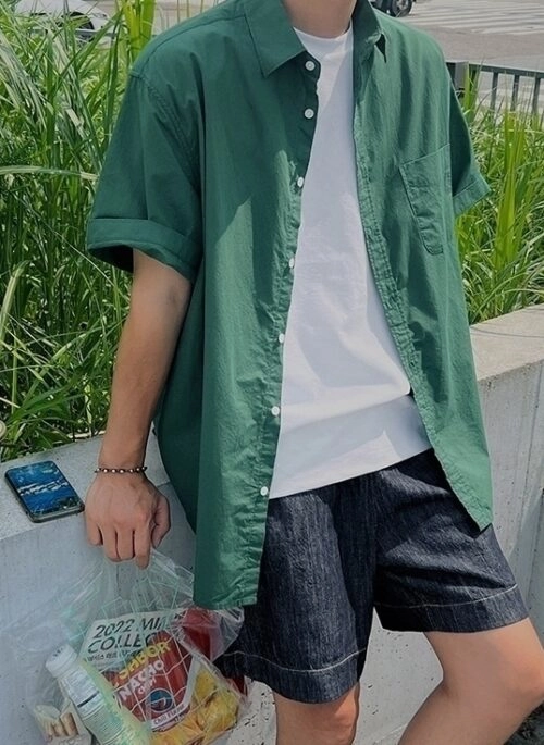 Vintage Style Linen Short Sleeve Shirt