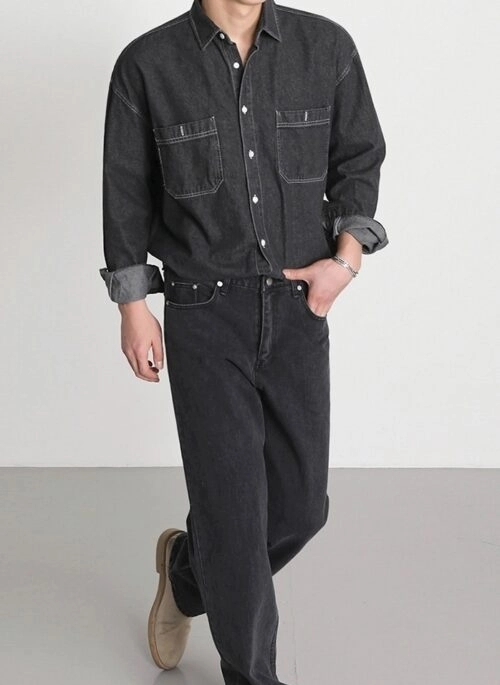 Vintage Washed Loose Denim Pants