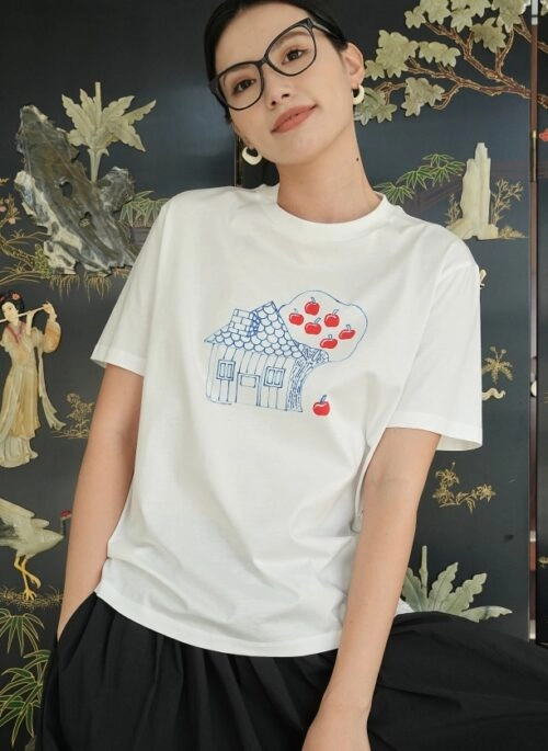 White Apple Tree Printed T-Shirt | Yeonjun – TXT