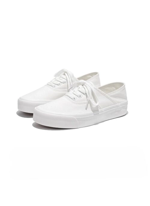White Classic Canvass Sneakers | Joy – Red Velvet
