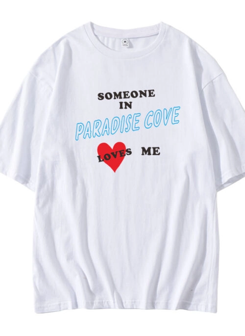 White Paradise Cove Printed T-Shirt | Lisa – BlackPink