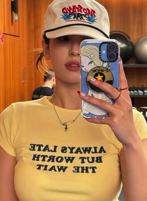 Yelllow “Always Late” Graphic T-Shirt | Somi