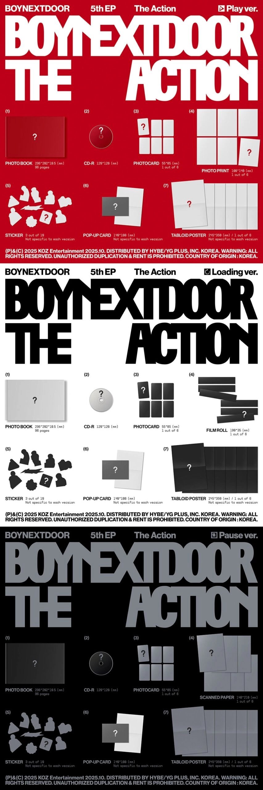 BOYNEXTDOOR The Action フーディー BOYNEXTDOOR 5th Mini Album - The Action | Set version - Fashion Chingu