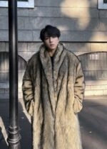 Beige-Long-Plush-Faux-Fur-Coat