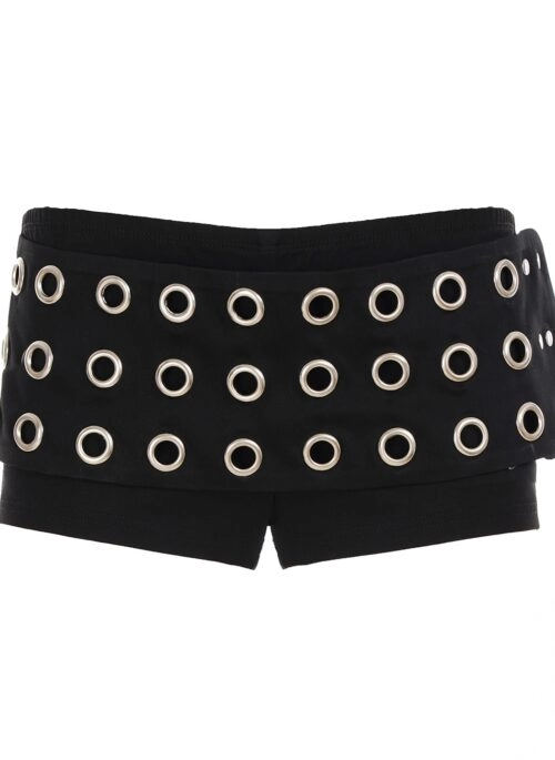 Black Eyelet Belted Wrap Shorts | Ningning – Aespa