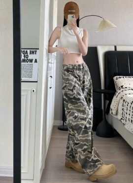 Grey Camouflage Wide Leg Pants | Hyungwon – MONSTA X