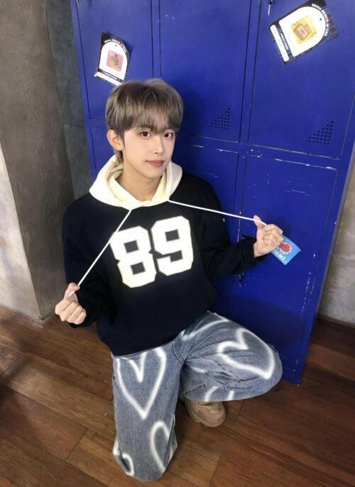 Navy Blue Number 89 Varsity Hoodie | Soobin – TXT