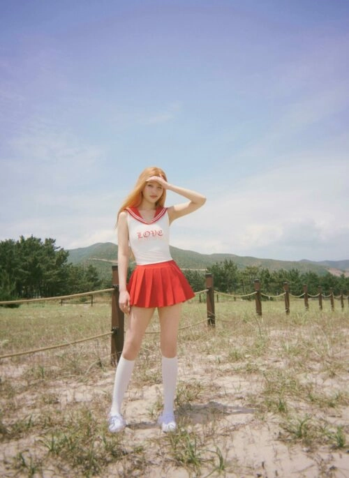 Red Pleated Tennis Side Button Skirt | Joy – Red Velvet