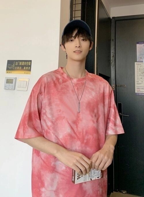 Red Tie-Dye Oversized T-Shirt | Jeongwoo - Treasure