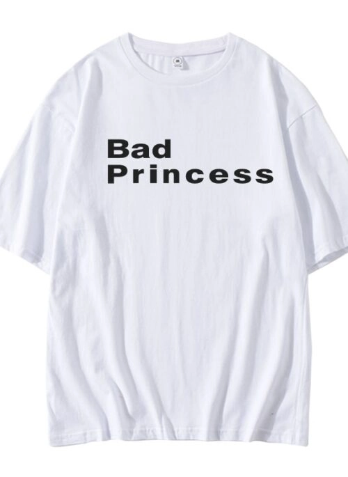 White “Bad Princess” Graphic Print T-Shirt | Leeseo – IVE