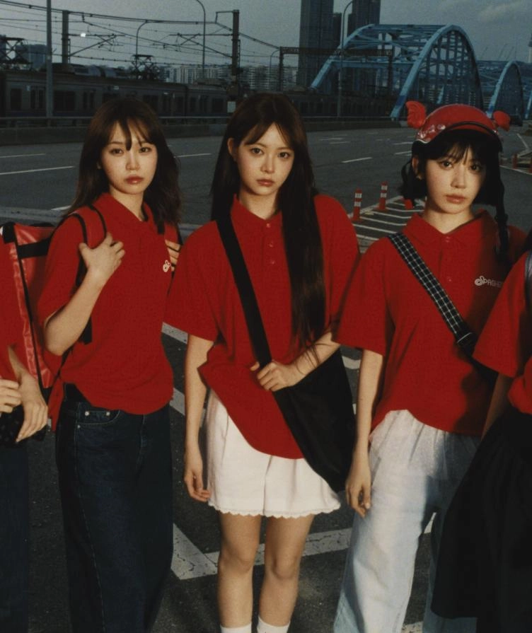 最安値Le Sserafimユニフォーム “EUNCHAE 01 Red Oversized Classic Polo Shirt | Eunchae - Le Sserafim - Fashion