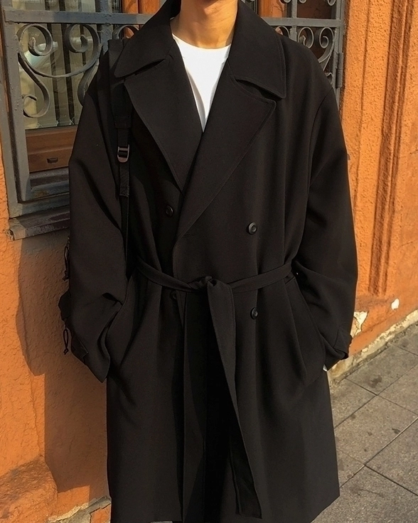 「美品」COOR MTR Overfit Double Long Coat MUSINSA | COOR MTR Overfit Double Long Coat (Black)