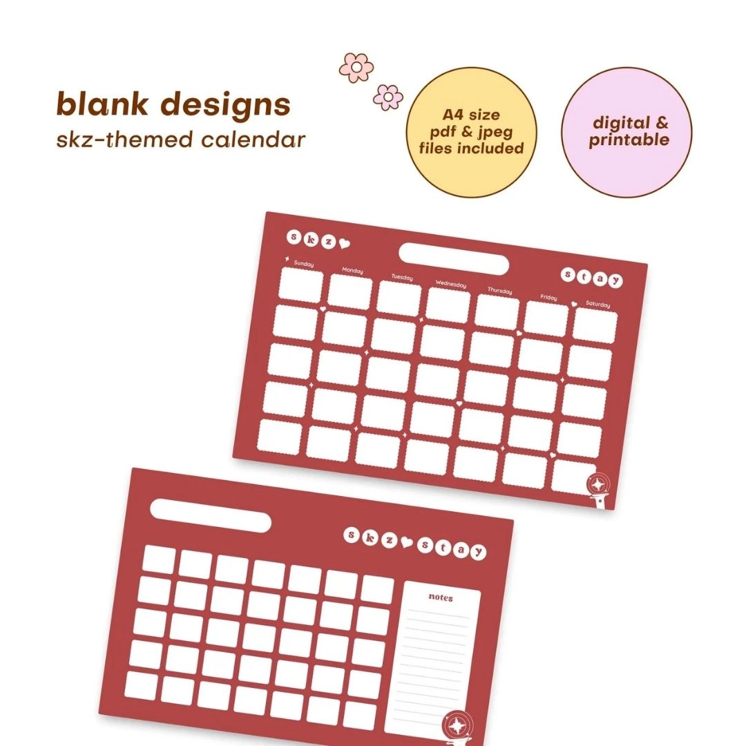 Stray Kids Red Digital Calendar 2026 DIY - Fashion Chingu