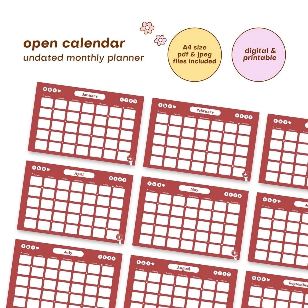 ★2026 女の子のオーダーページです★ Stray Kids Red Digital Calendar 2026 DIY - Fashion Chingu