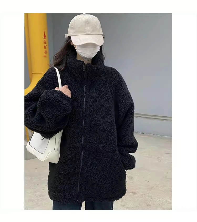 Black Fleece Zip-Up Jacket | Jin - BTS - Fashion Chingu