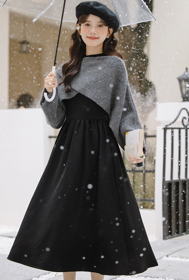 shawl over black dress