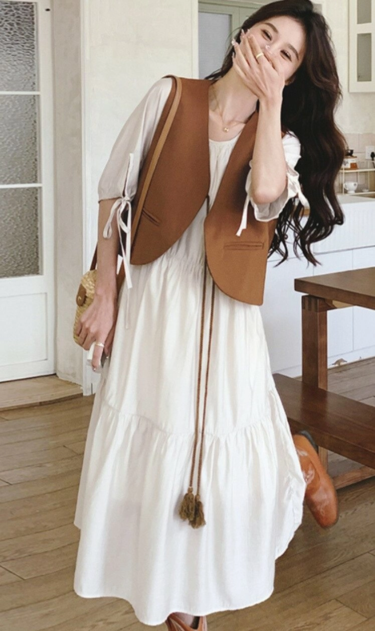 Retro Vest And Dress Set | The Other Aesthetic